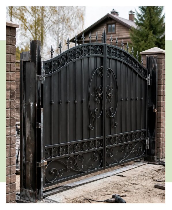 Кованые ворота под ключ: изготовление и монтаж в Кореновске